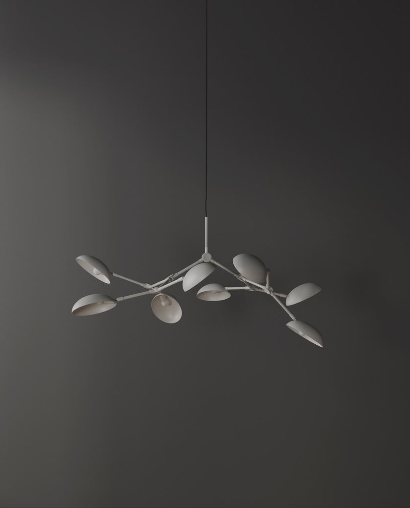 101 Copenhagen Drop Chandelier Mini - White turned on and off