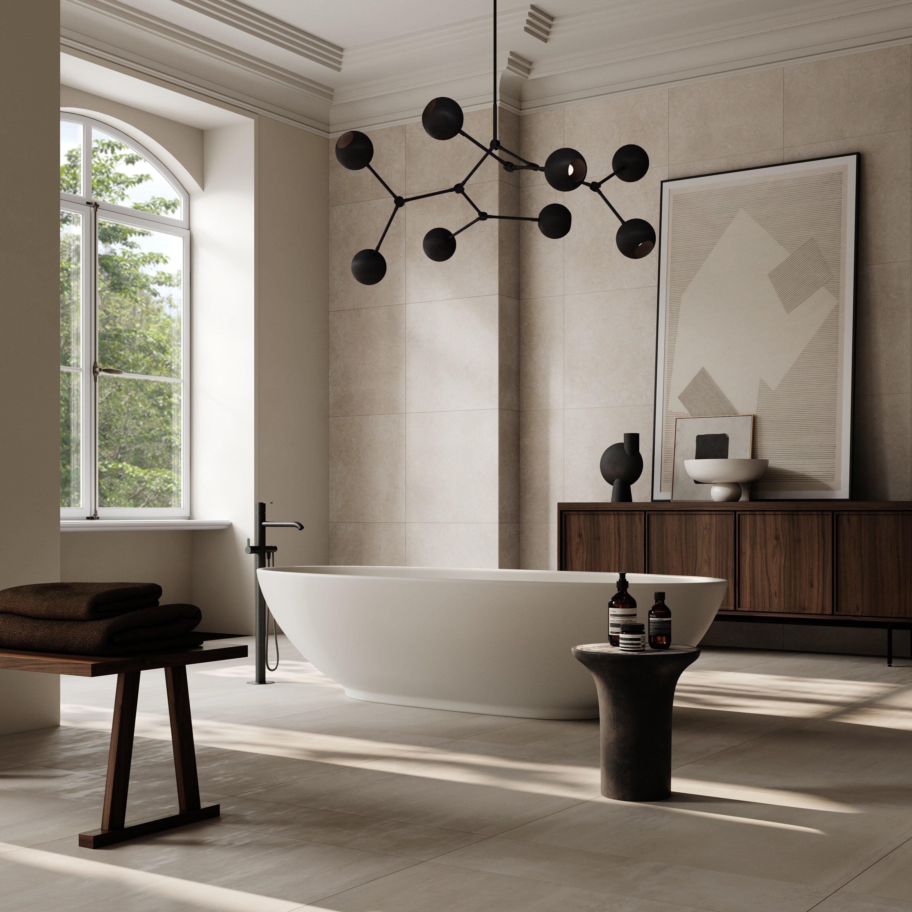 101 Copenhagen - Drop Chandelier Globe - Burned Black (5m) - Chandelier