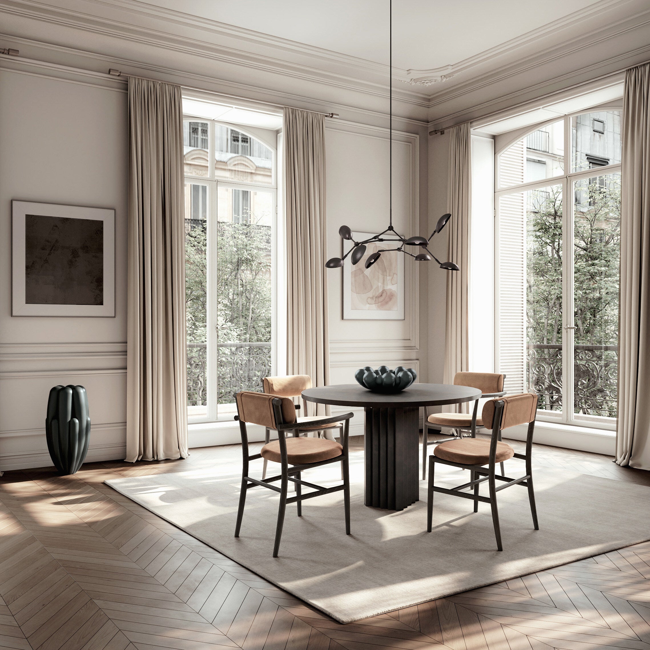 101 Copenhagen - Drop Chandelier, Mini - Burned Black (5m) - Chandelier