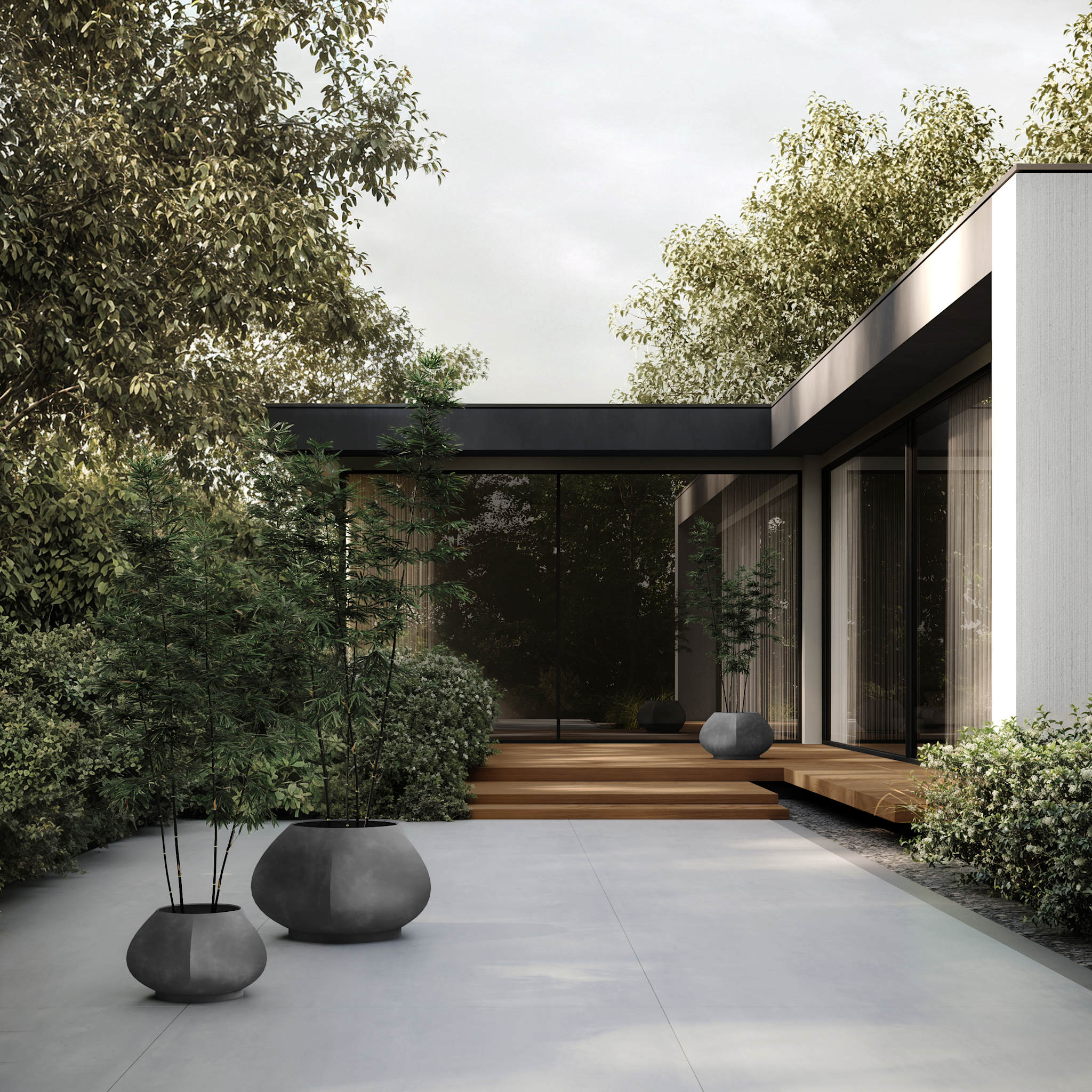 Arket Plant Pot, Medio - Dark Grey