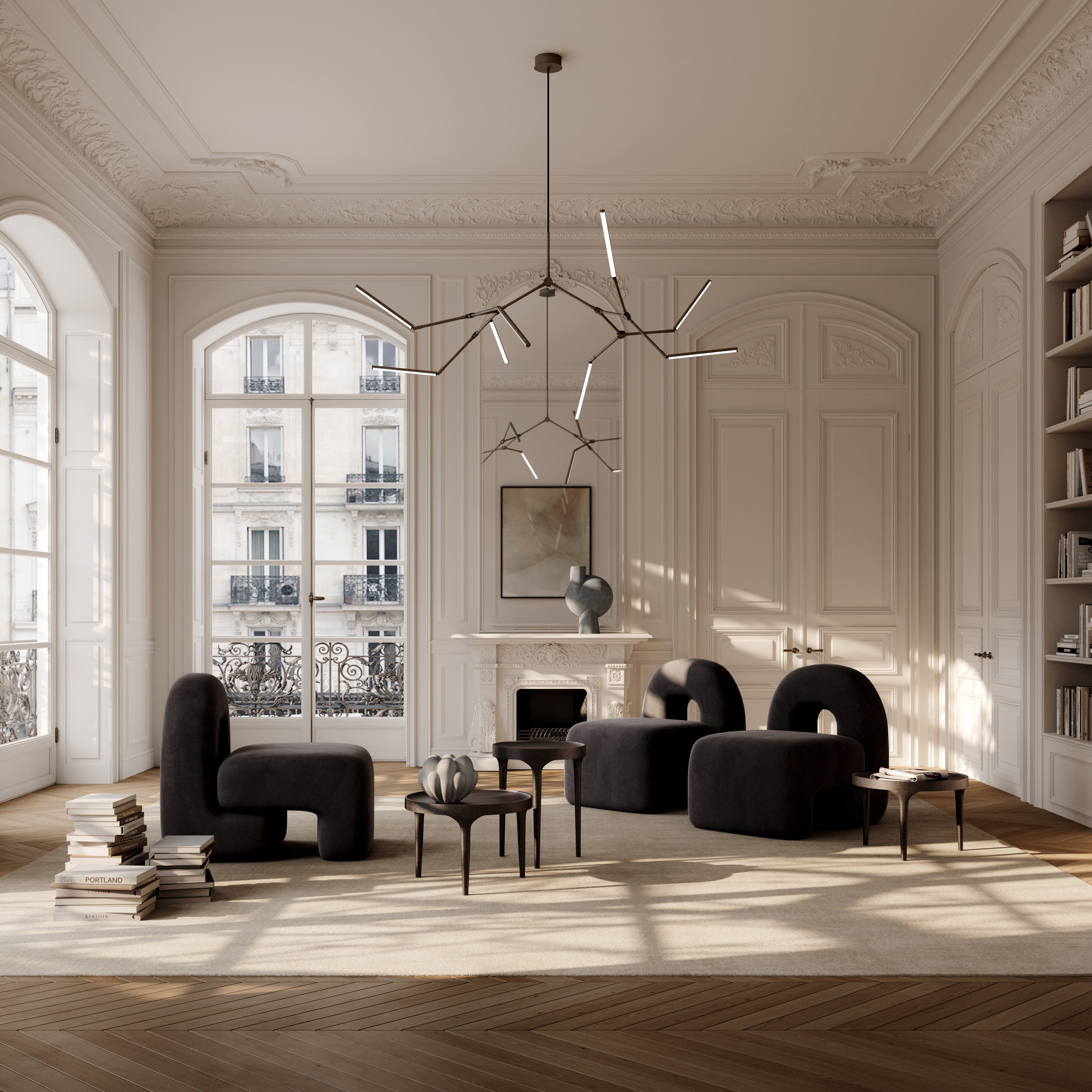 Stick Chandelier - Bronze